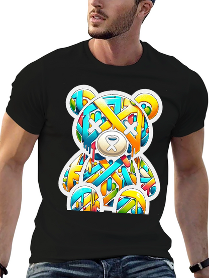 Graffiti Bear Graphic Tee - Casual Cool Style
