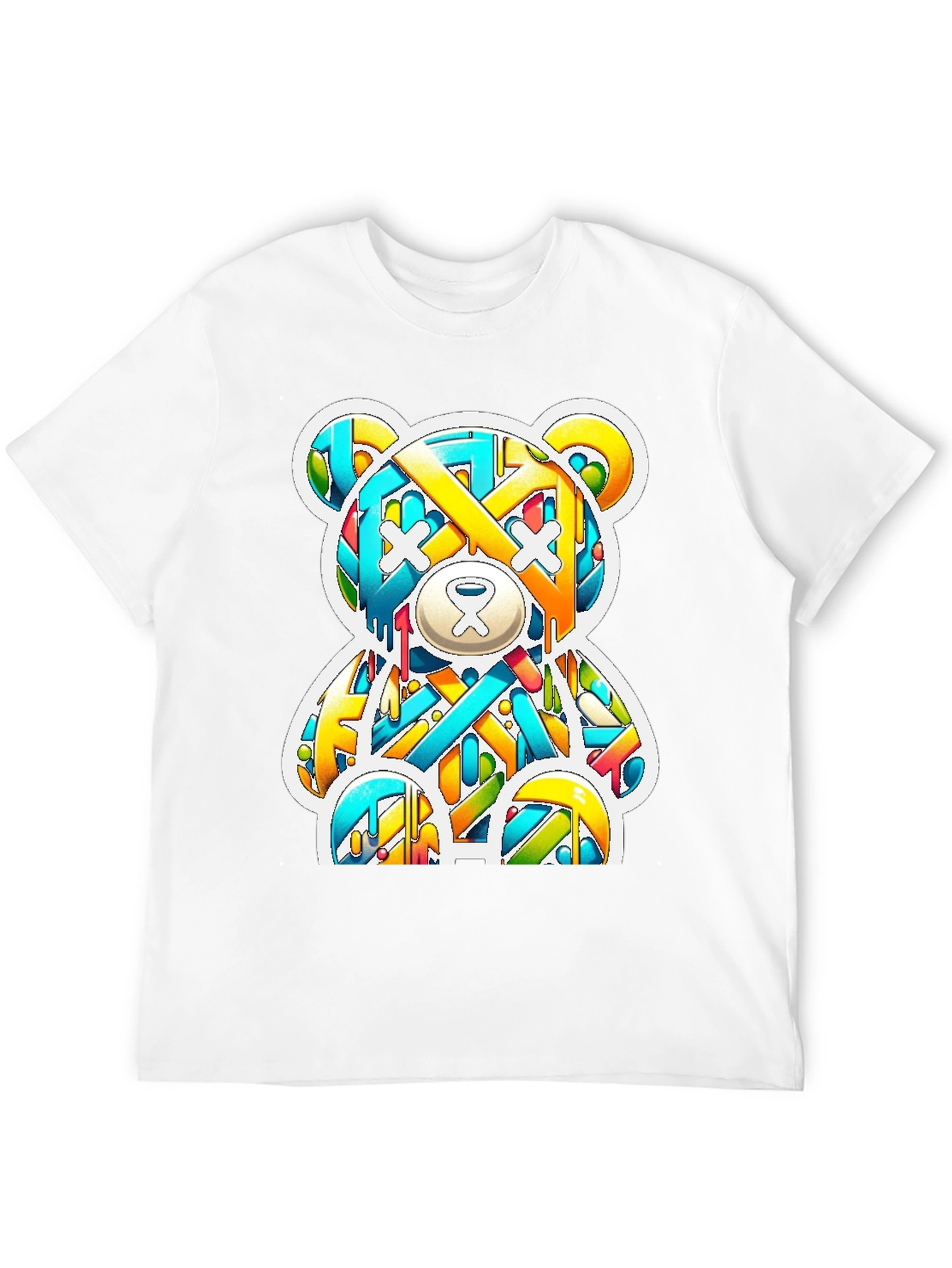 Graffiti Bear Graphic Tee - Casual Cool Style