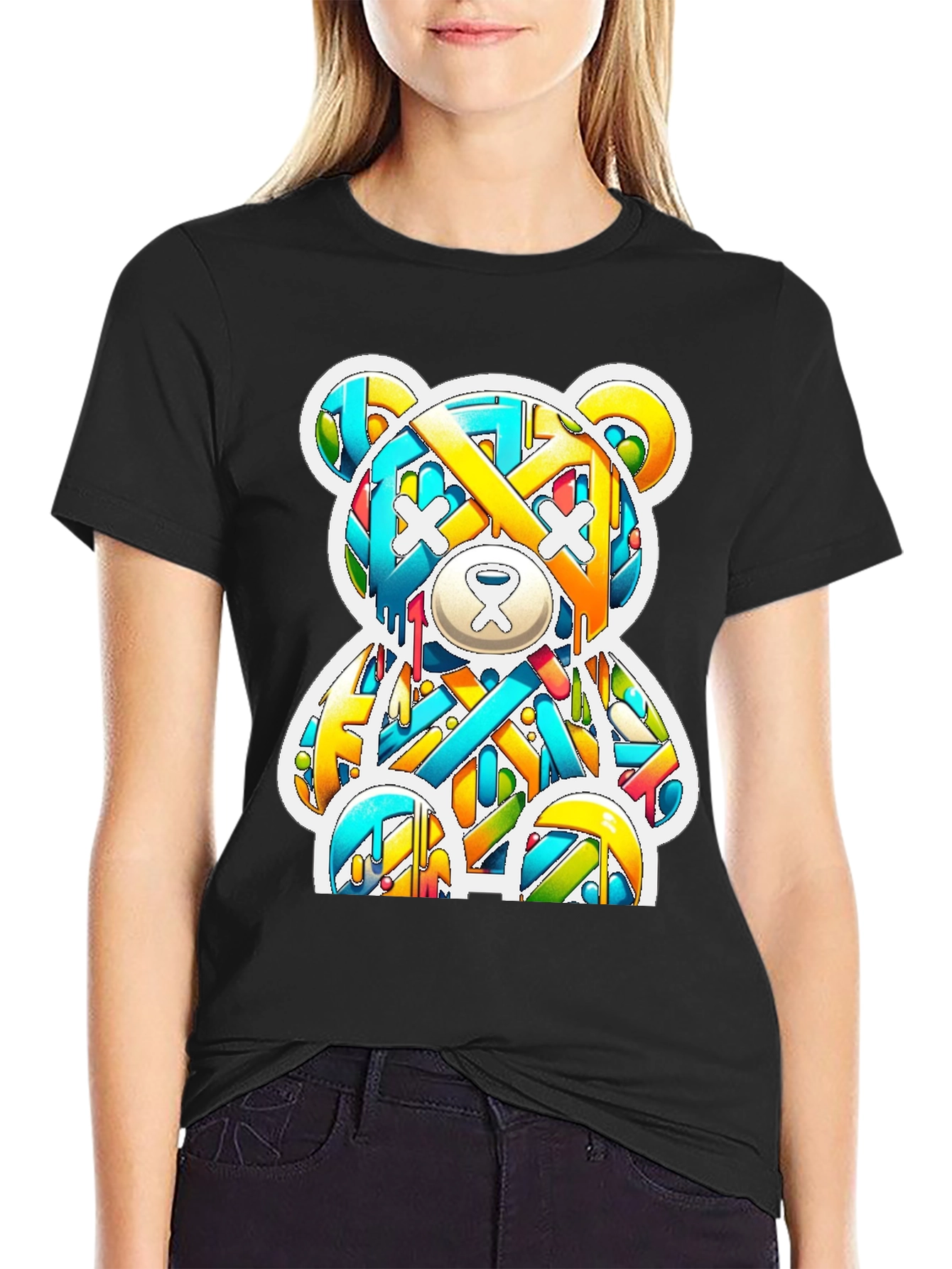 Graffiti Bear Graphic Tee - Casual Cool Style