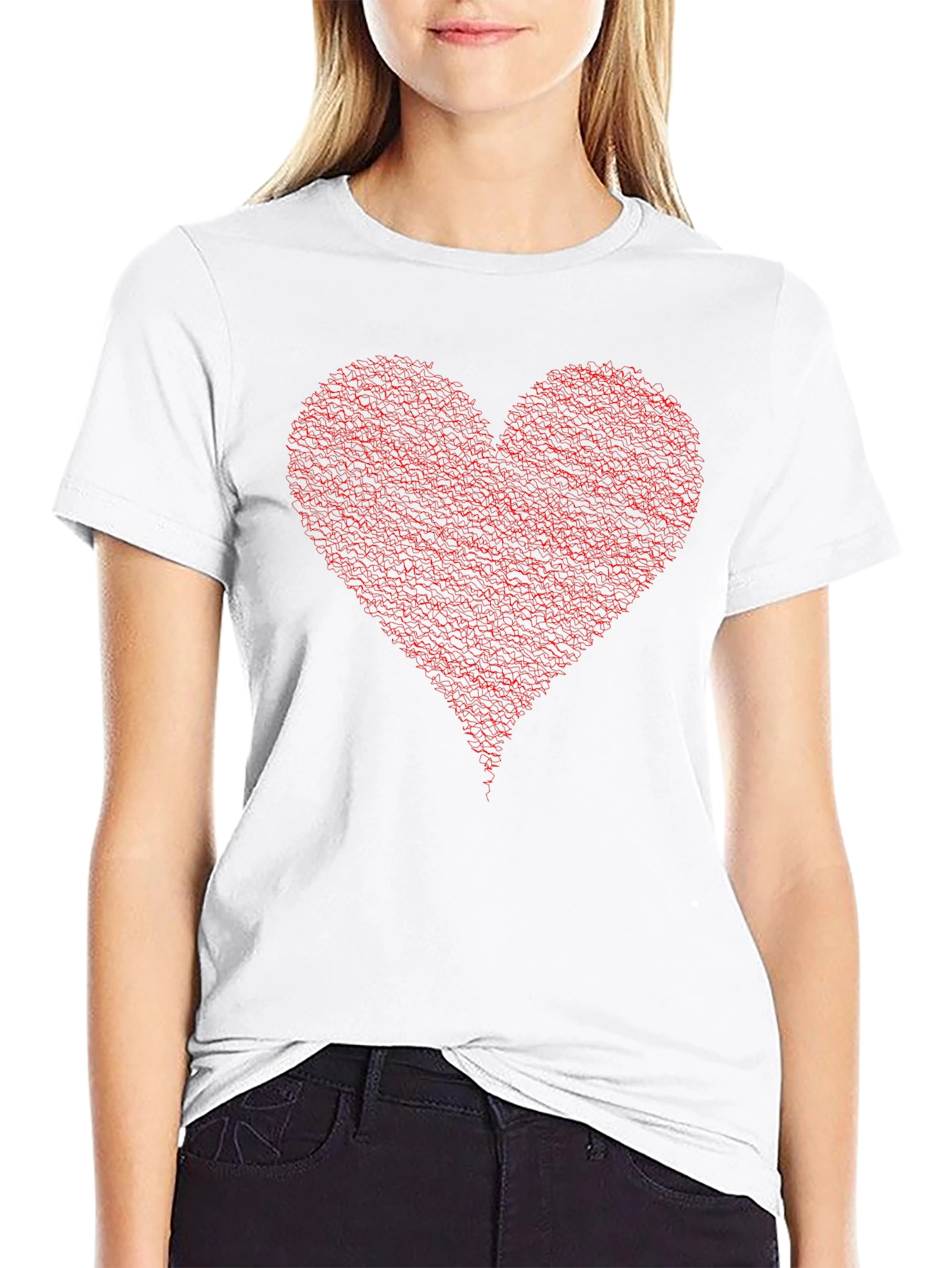Red Heart Graphic Black Tee