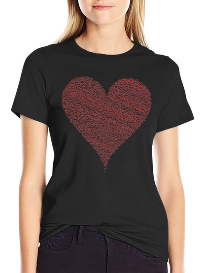 Red Heart Graphic Black Tee