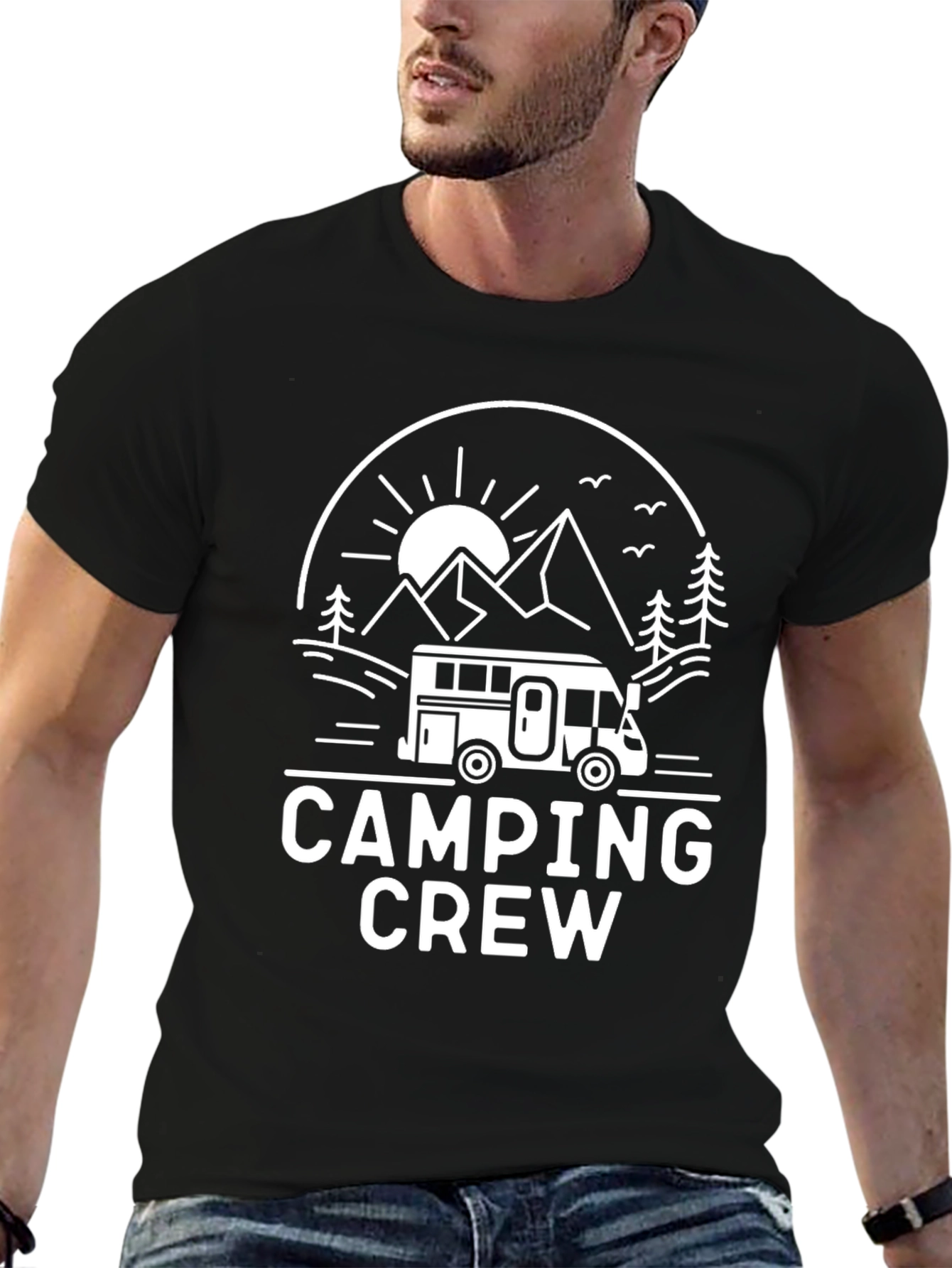 Camping Crew Black T-Shirt