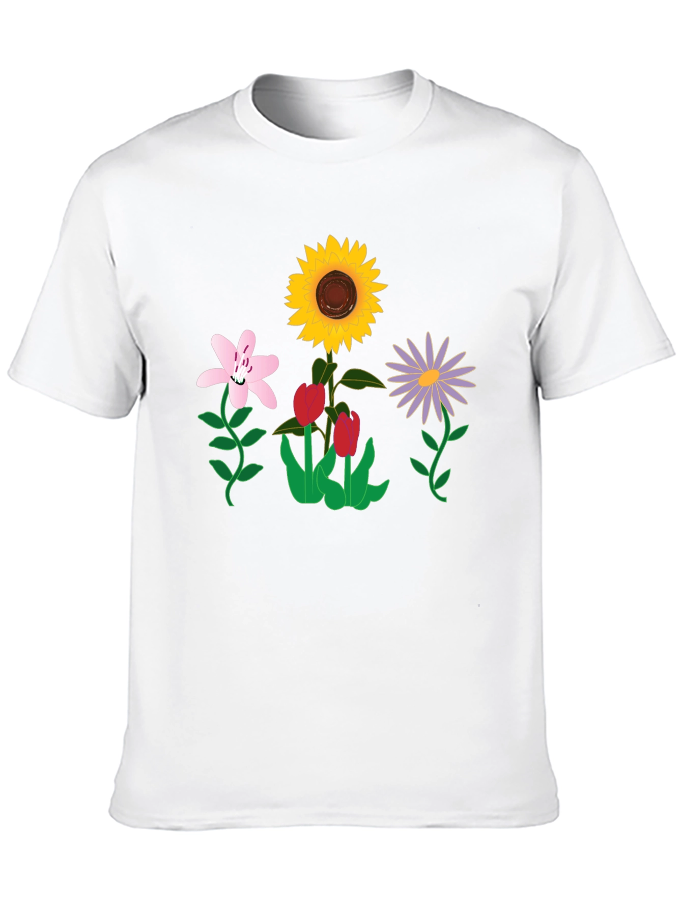 Floral Graphic T-Shirt - Black Casual Tee