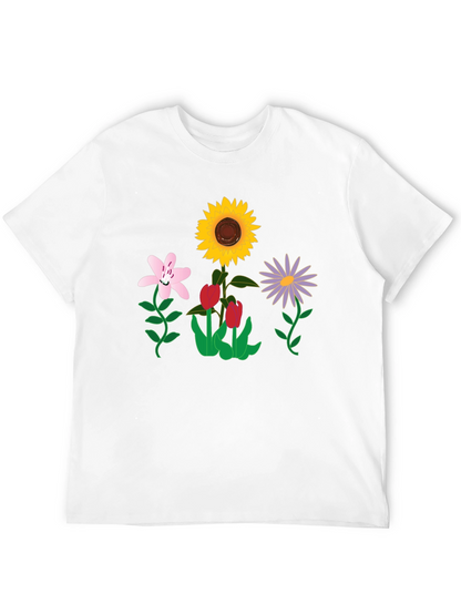 Floral Graphic T-Shirt - Black Casual Tee
