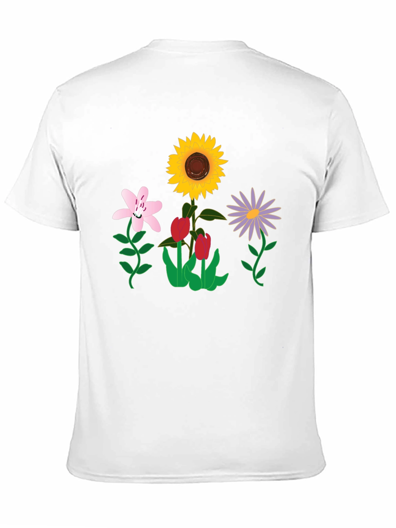 Floral Graphic T-Shirt - Black Casual Tee