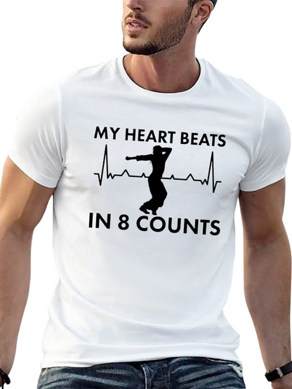 My Heart Beats In 8 Counts Black T-Shirt