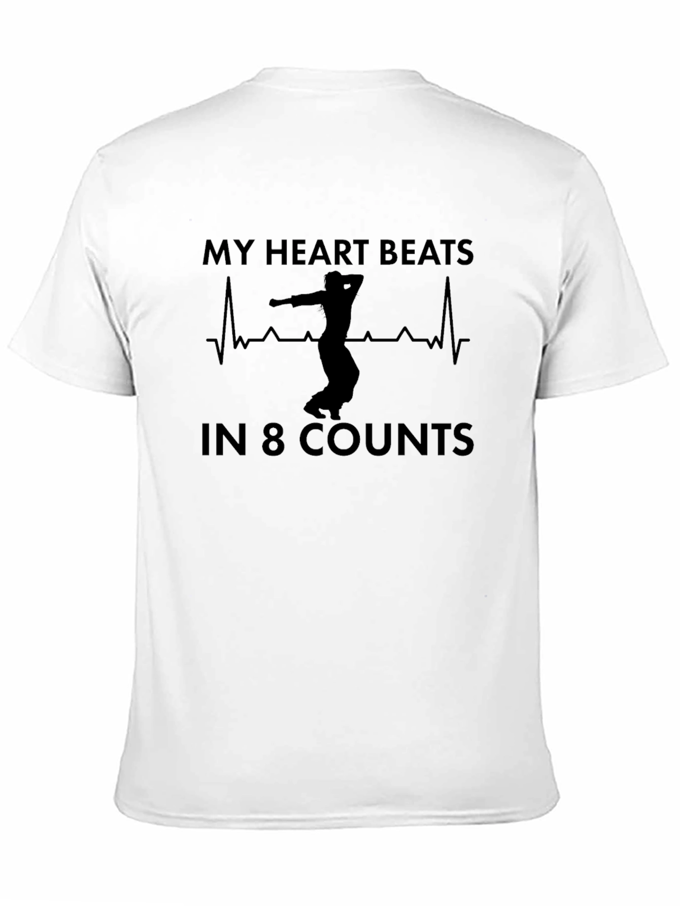 My Heart Beats In 8 Counts Black T-Shirt