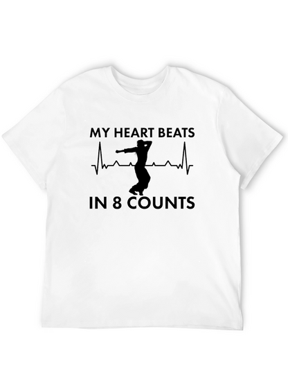 My Heart Beats In 8 Counts Black T-Shirt