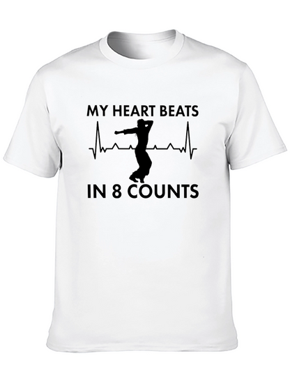 My Heart Beats In 8 Counts Black T-Shirt