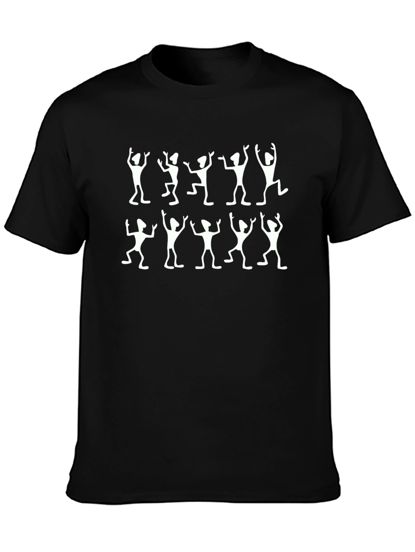 Dancing Figures Black Crew Neck T-Shirt
