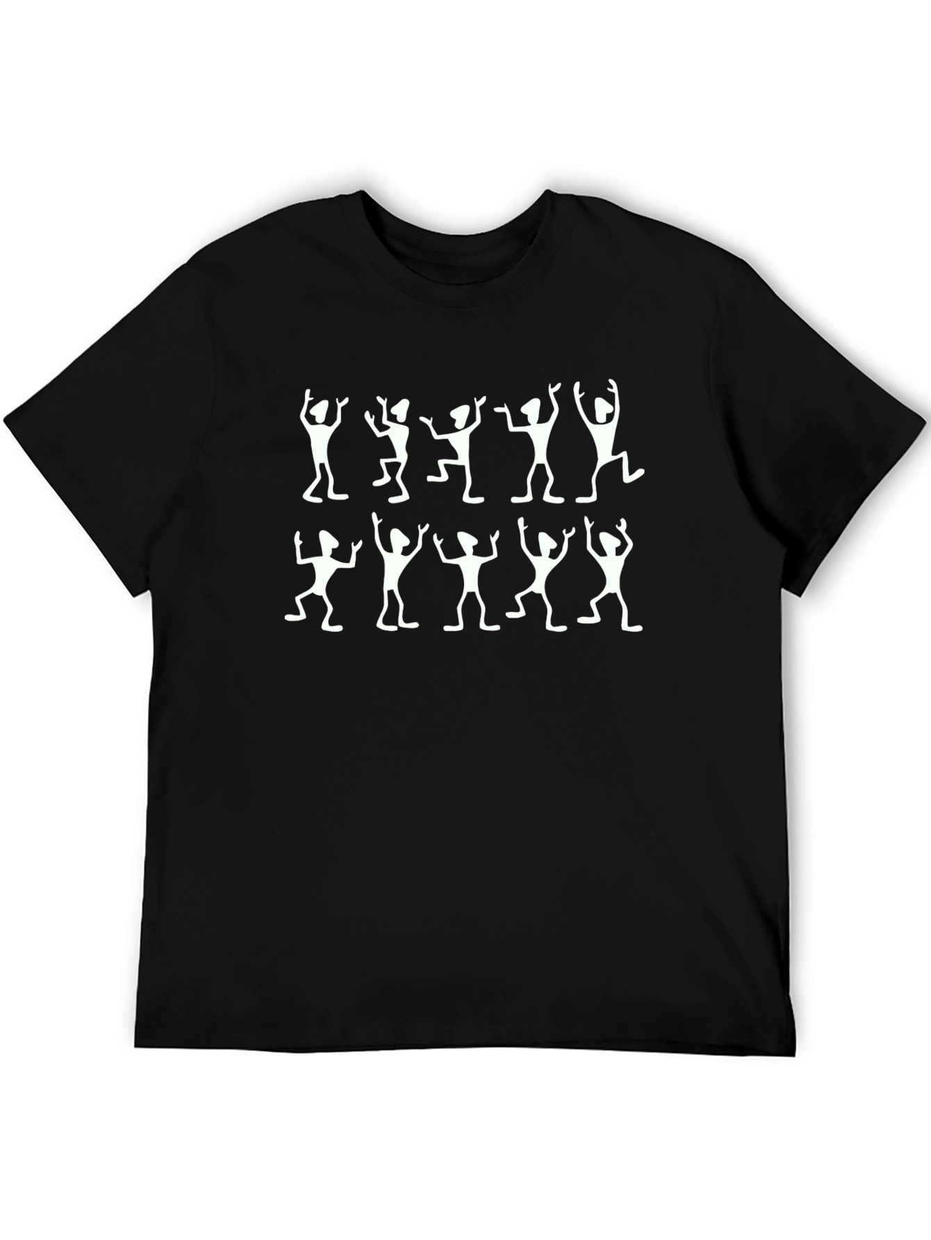 Dancing Figures Black Crew Neck T-Shirt