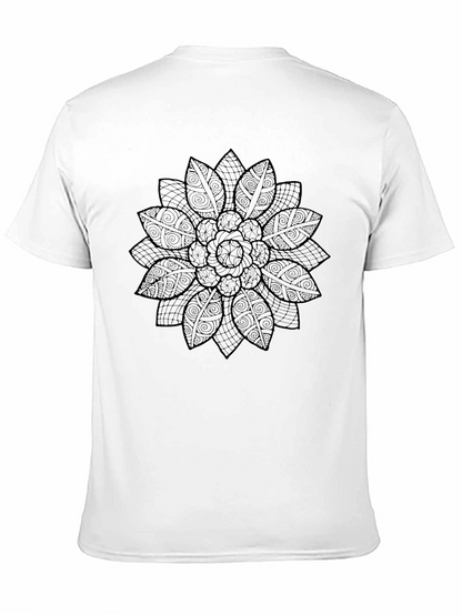 Black Floral Mandala Graphic T-Shirt