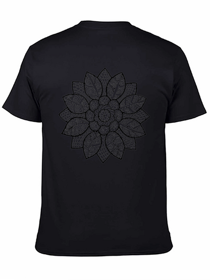 Black Floral Mandala Graphic T-Shirt