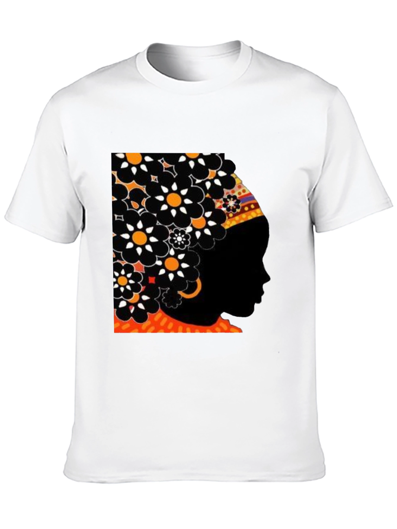 Floral Afro Silhouette Graphic Tee
