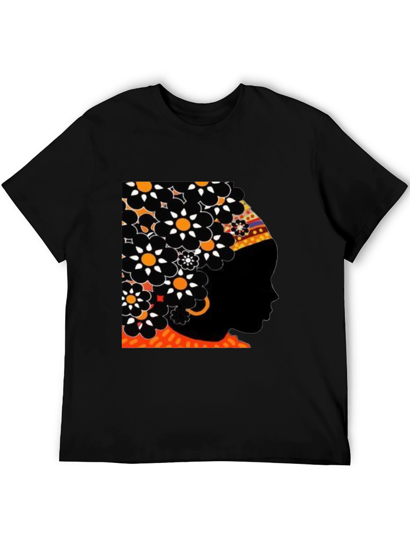 Floral Afro Silhouette Graphic Tee