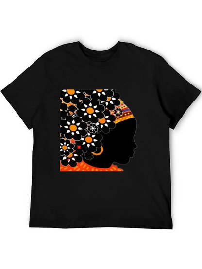 Floral Afro Silhouette Graphic Tee