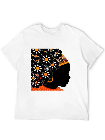 Floral Afro Silhouette Graphic Tee