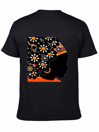 Floral Afro Silhouette Graphic Tee