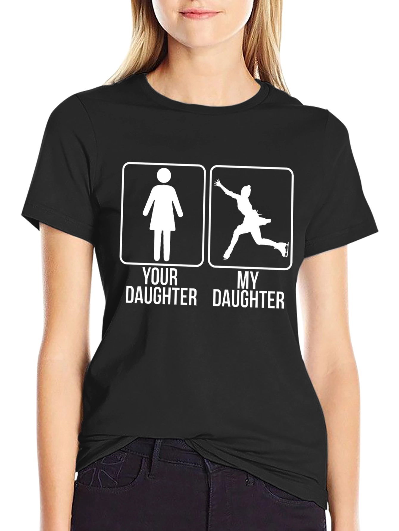 My Daughter Ice Skater T-Shirt Novelty Graphic Tee