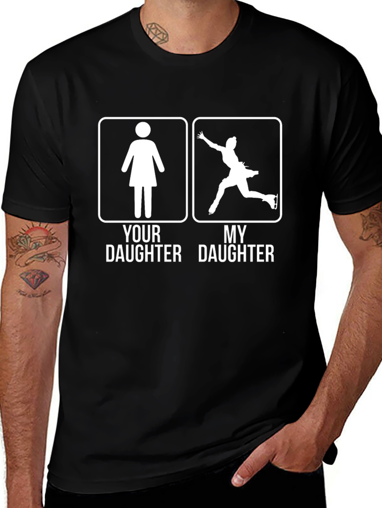 My Daughter Ice Skater T-Shirt Novelty Graphic Tee