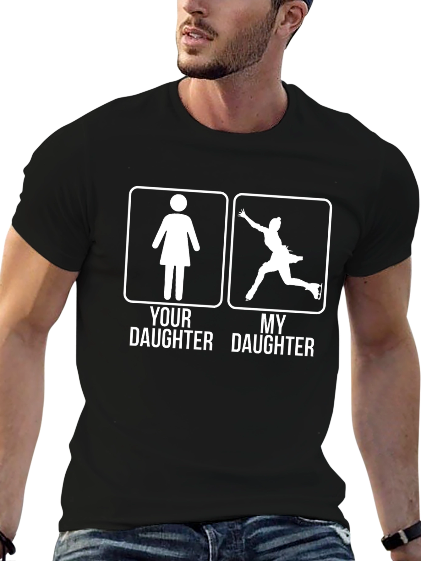 My Daughter Ice Skater T-Shirt Novelty Graphic Tee
