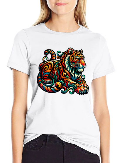 Vibrant Tiger Graphic Tee - Unique Animal Print