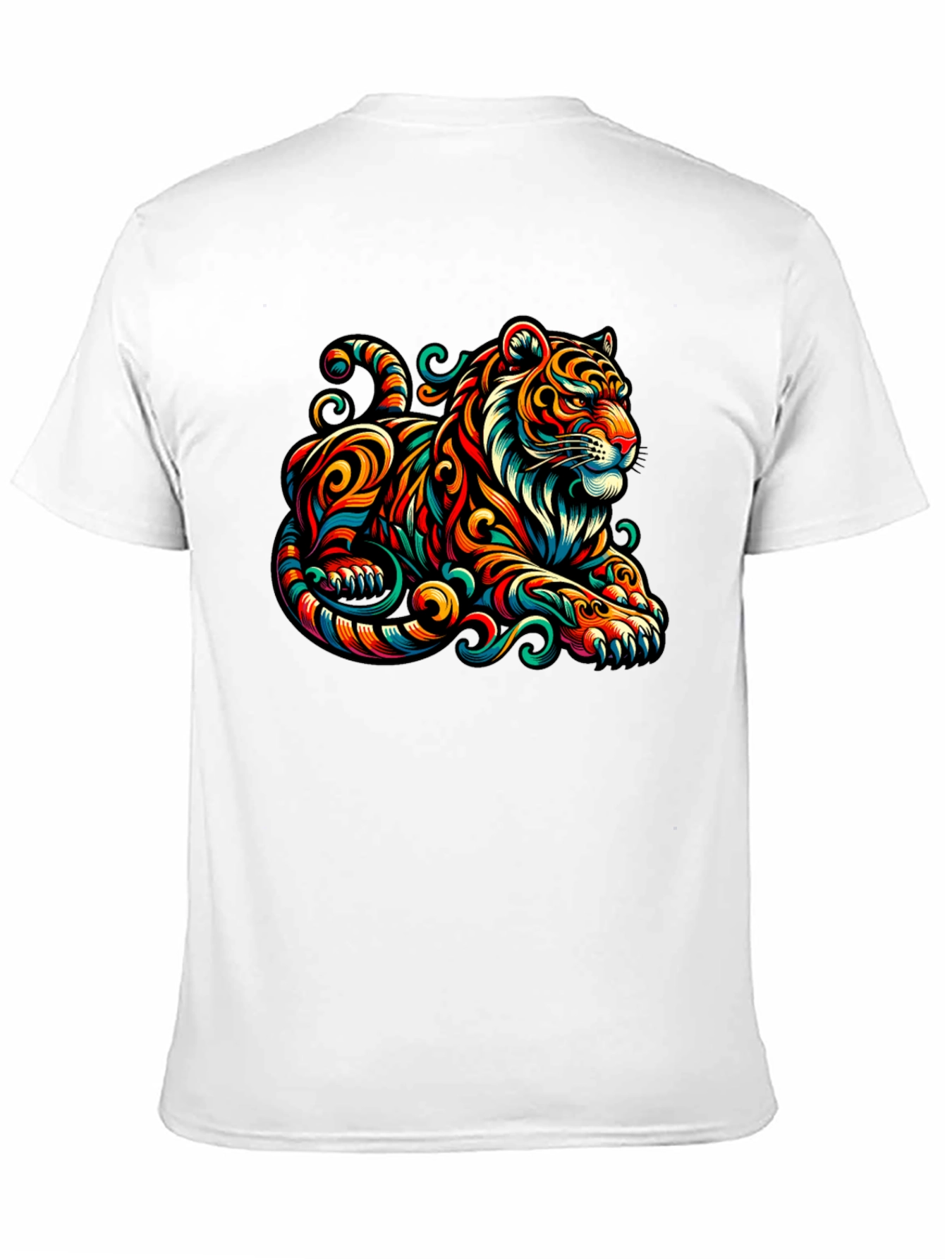Vibrant Tiger Graphic Tee - Unique Animal Print
