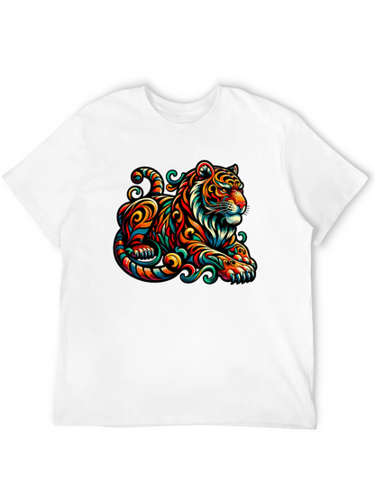 Vibrant Tiger Graphic Tee - Unique Animal Print