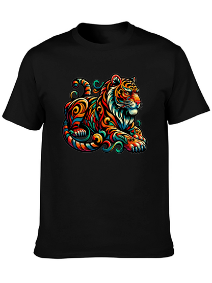 Vibrant Tiger Graphic Tee - Unique Animal Print