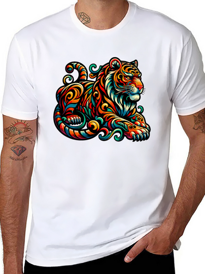 Vibrant Tiger Graphic Tee - Unique Animal Print