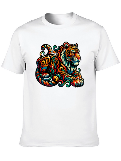 Vibrant Tiger Graphic Tee - Unique Animal Print