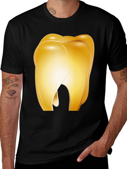 Golden Tooth Graphic Tee - Novelty Dental Shirt
