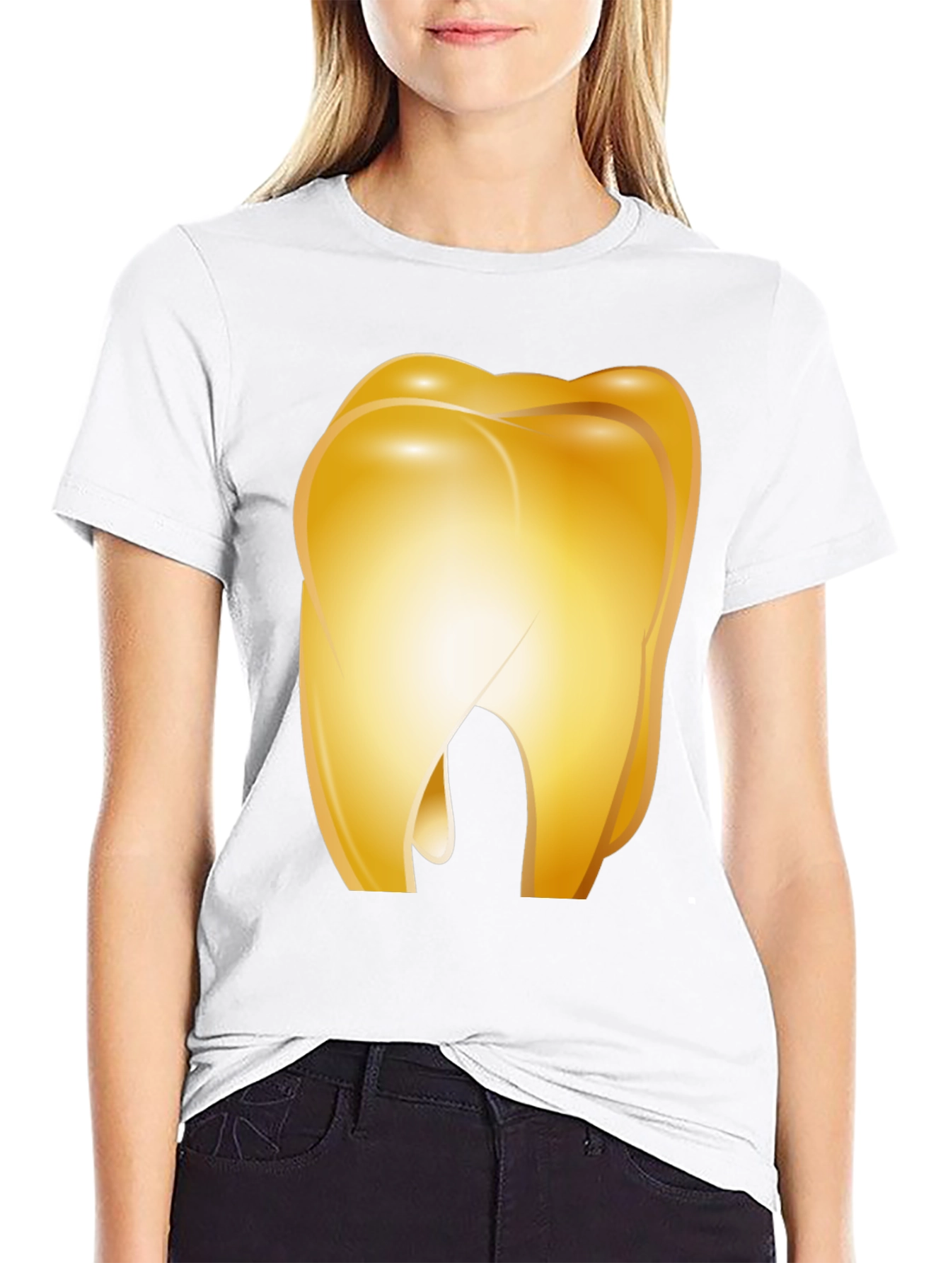 Golden Tooth Graphic Tee - Novelty Dental Shirt