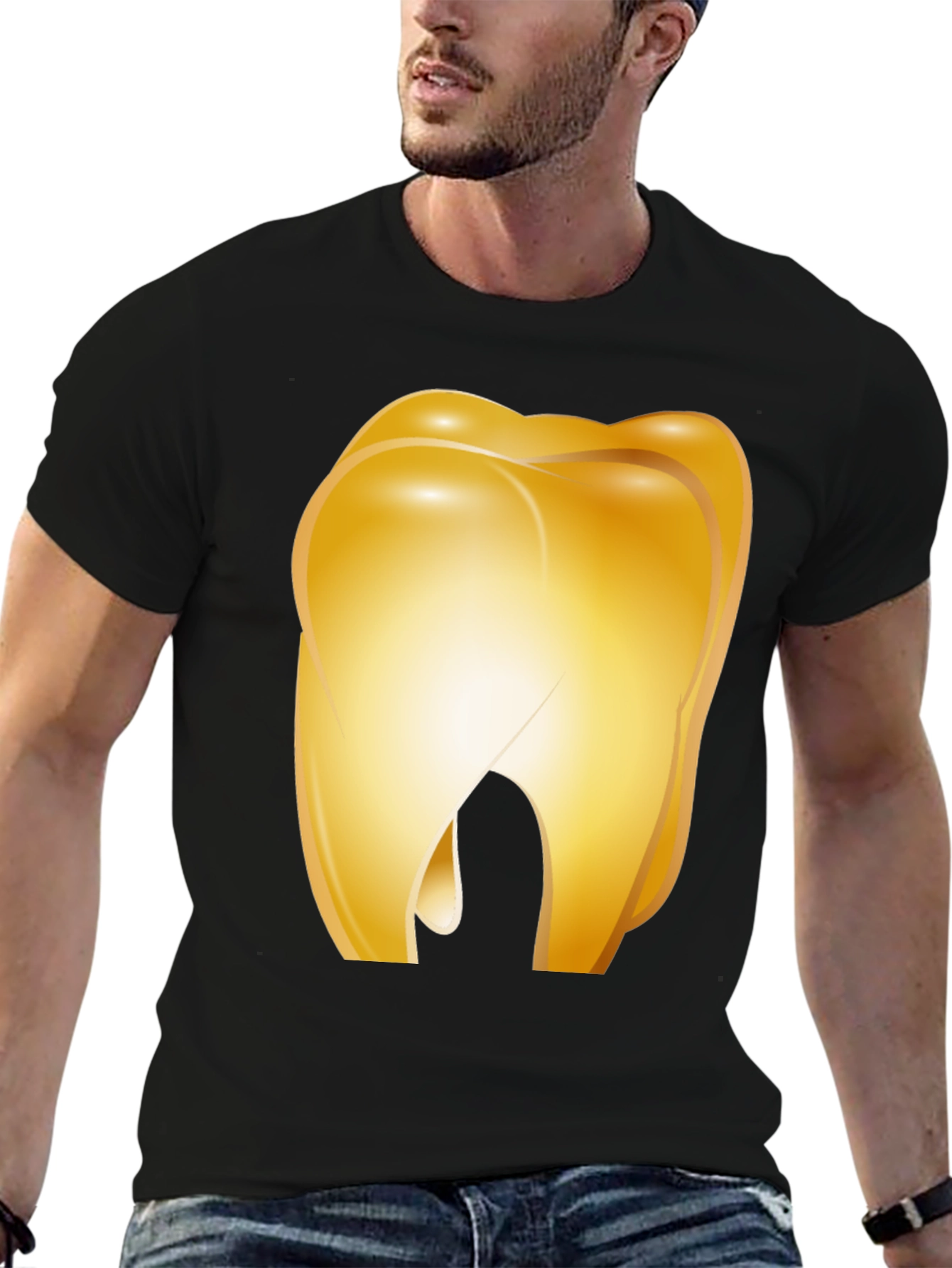 Golden Tooth Graphic Tee - Novelty Dental Shirt