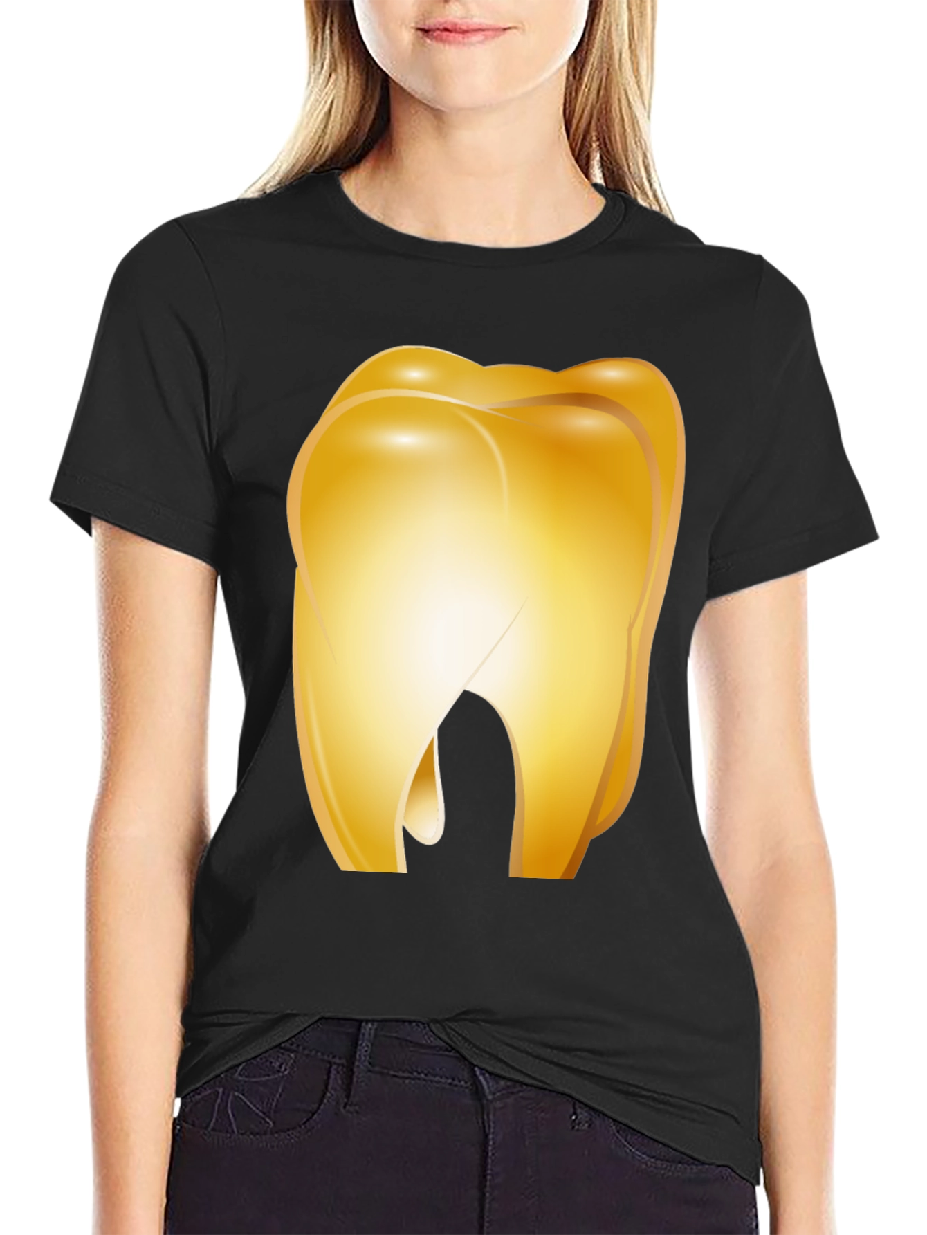 Golden Tooth Graphic Tee - Novelty Dental Shirt
