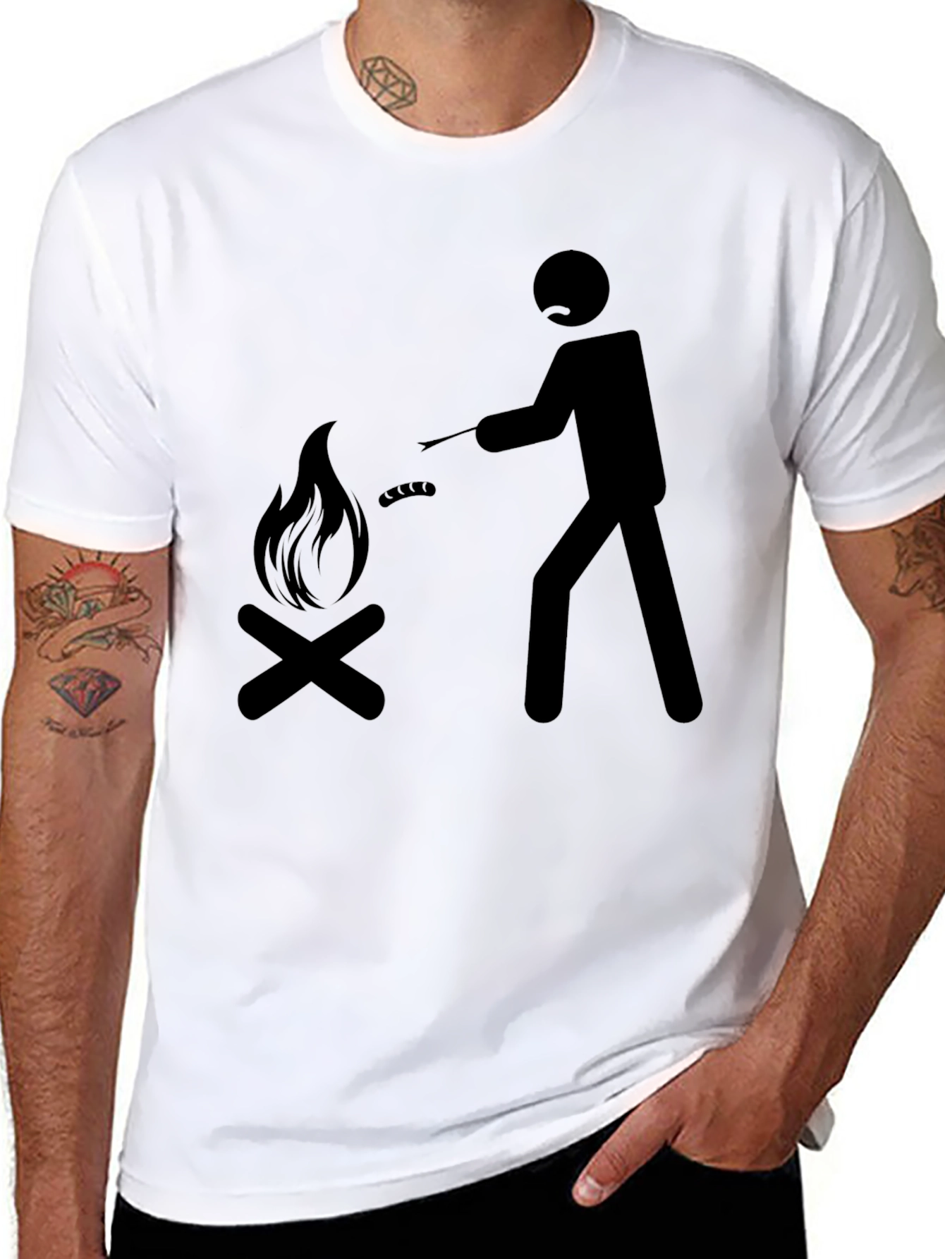 Campfire Cookout Tee - Black Graphic T-Shirt