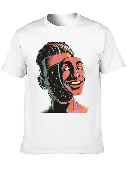 Surreal Man Face Mask Graphic Tee