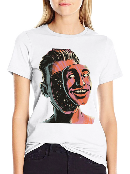 Surreal Man Face Mask Graphic Tee