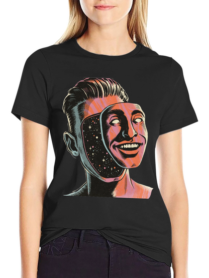 Surreal Man Face Mask Graphic Tee