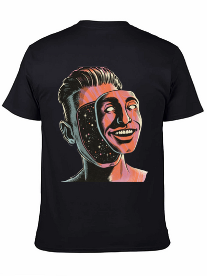 Surreal Man Face Mask Graphic Tee