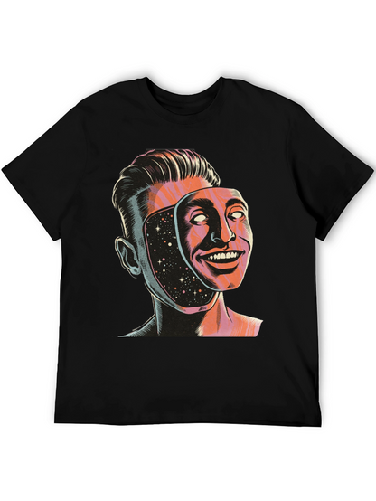 Surreal Man Face Mask Graphic Tee