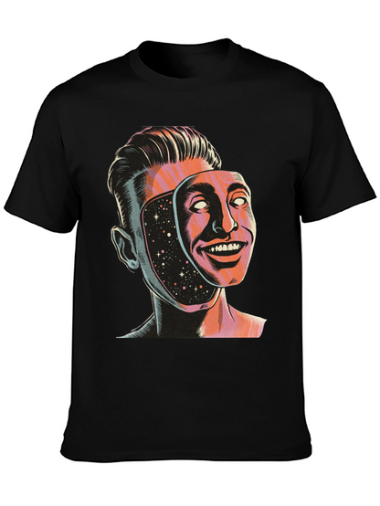 Surreal Man Face Mask Graphic Tee