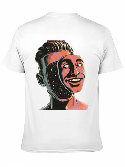Surreal Man Face Mask Graphic Tee