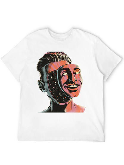 Surreal Man Face Mask Graphic Tee