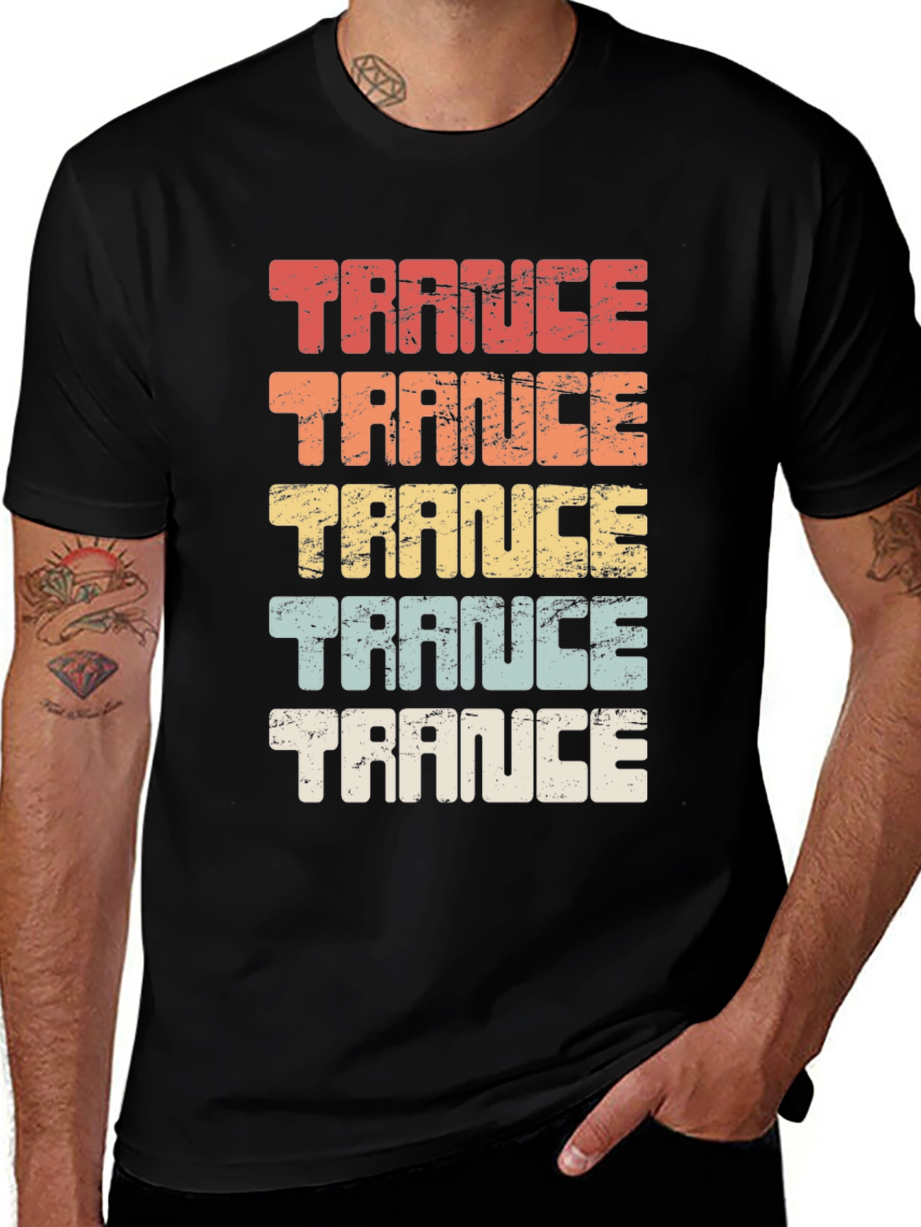 Retro Trance Music T-Shirt - Black Cotton Tee
