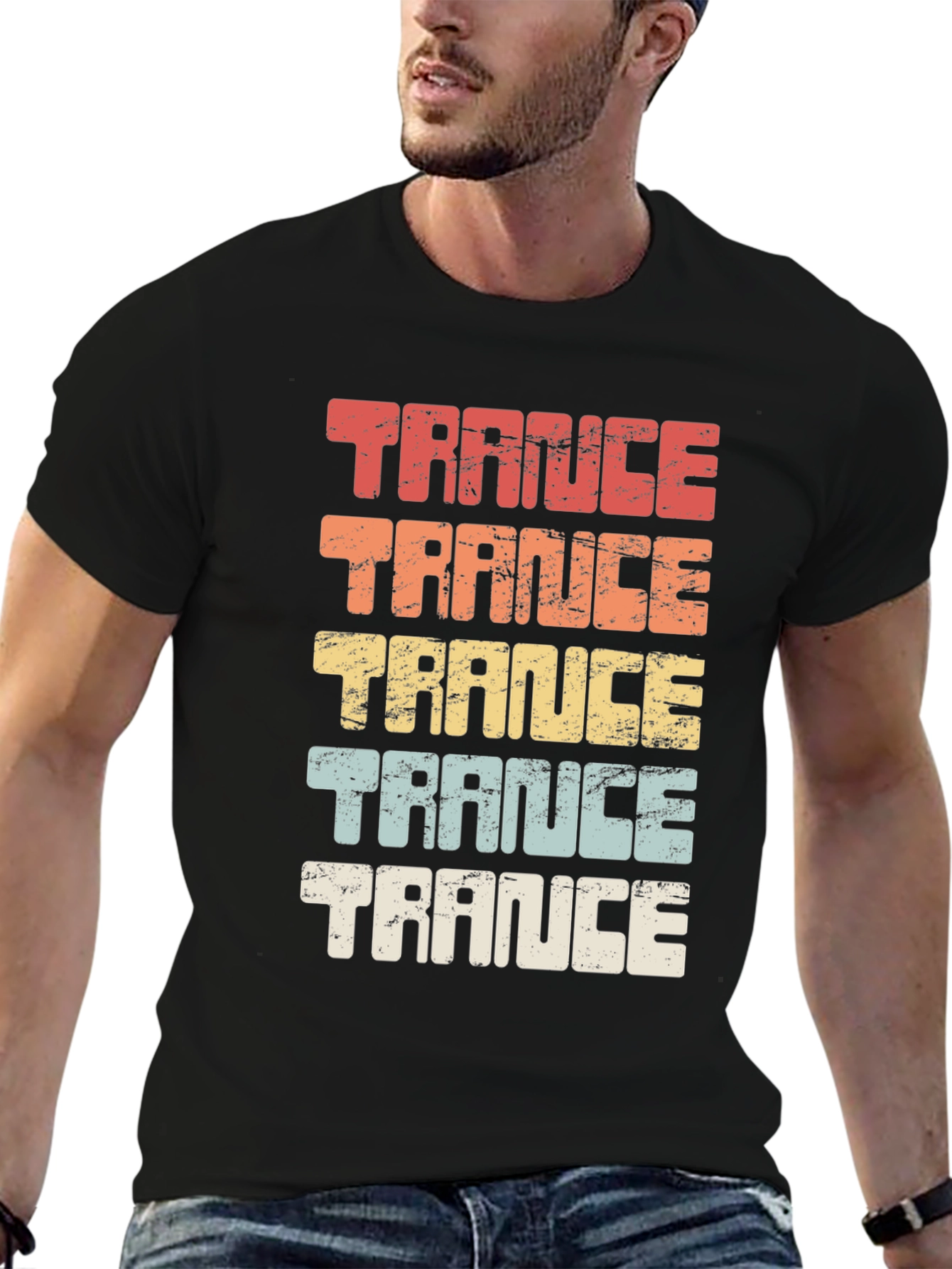 Retro Trance Music T-Shirt - Black Cotton Tee