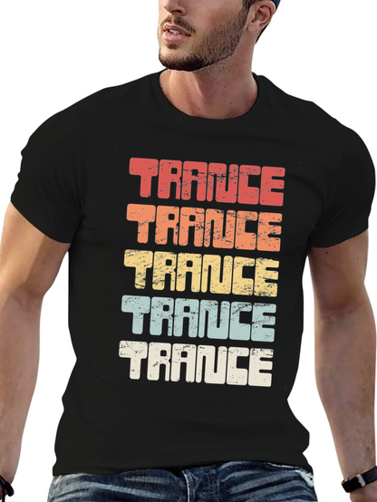 Retro Trance Music T-Shirt - Black Cotton Tee