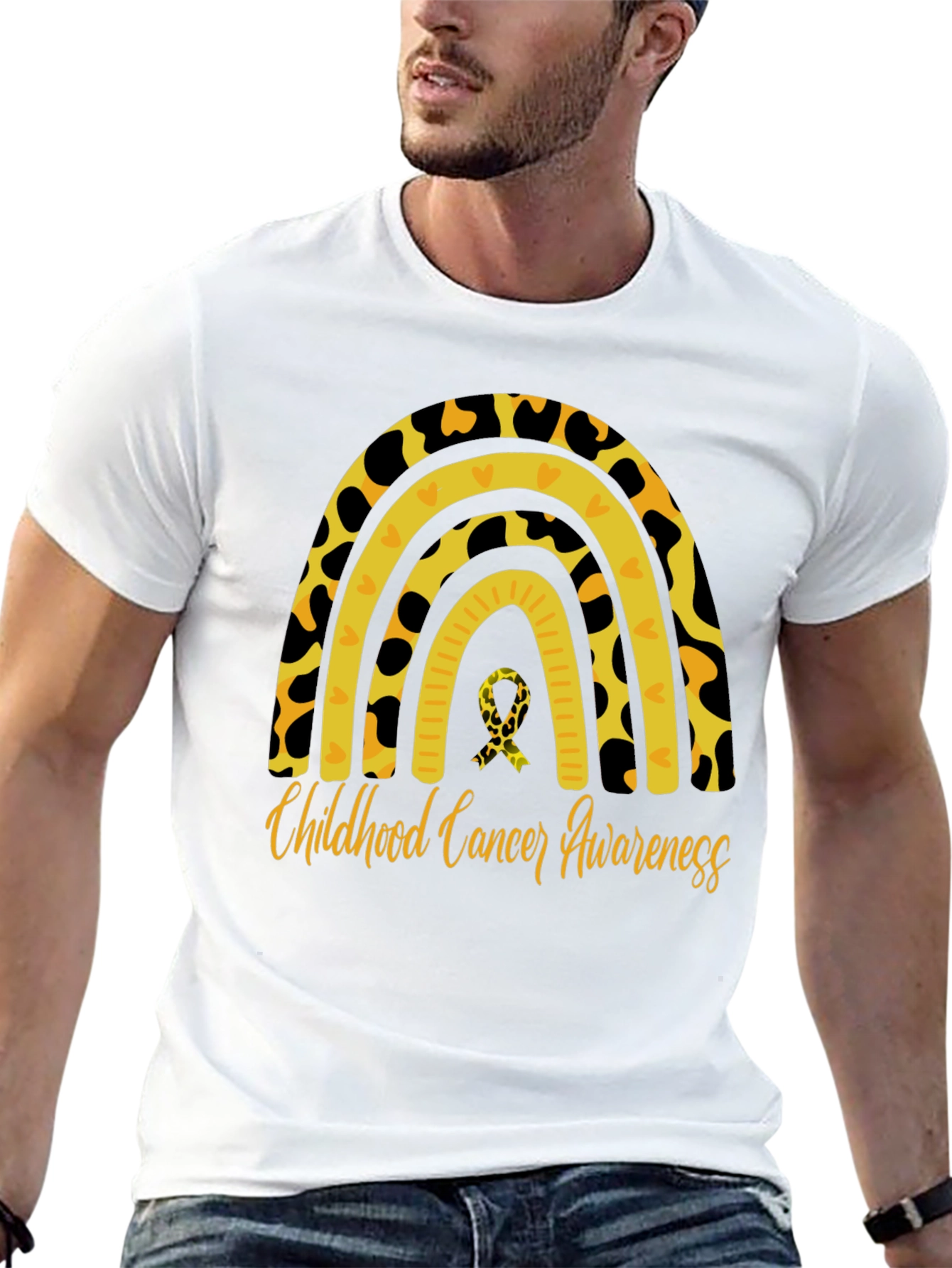Childhood Cancer Awareness Rainbow T-Shirt