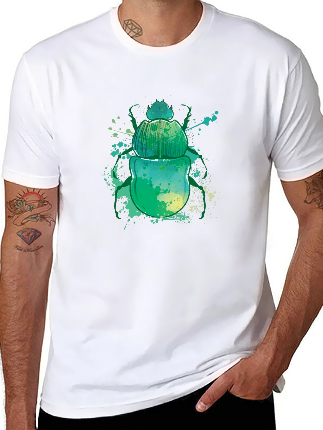 Scarab Beetle Graphic Tee - Mens Black T-Shirt
