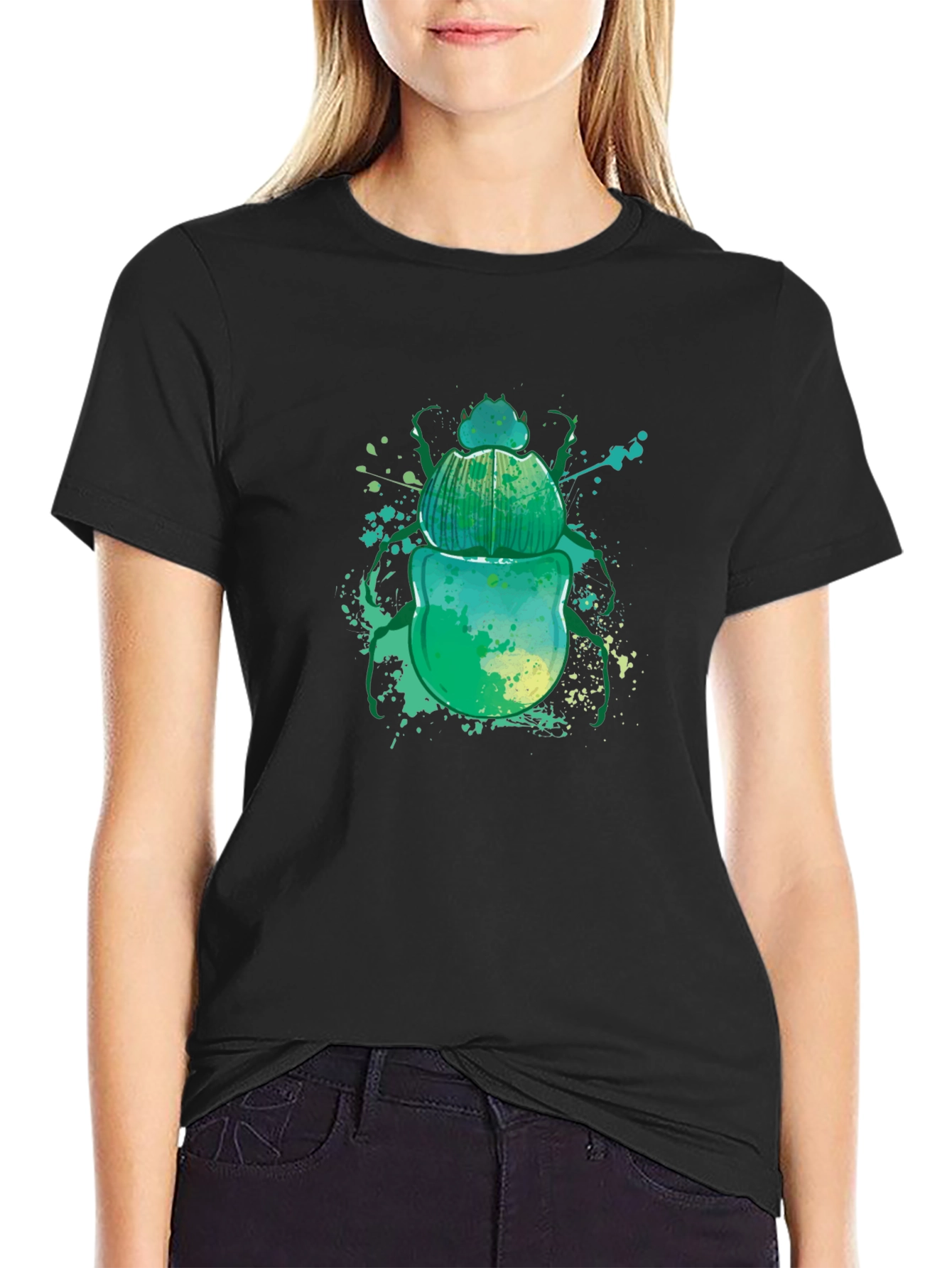 Scarab Beetle Graphic Tee - Mens Black T-Shirt